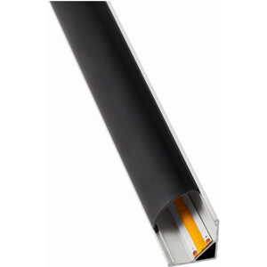 Rohový profil BRG-20 pro LED pásky, bílý, 1m + černé stínidlo + koncovky