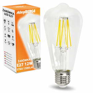 LED žárovka E27 ST64 12W neutrální bílá