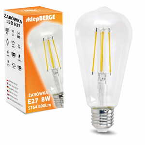 LED žárovka E27 ST64 8W neutrální bílá