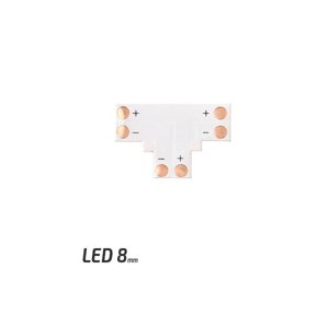Spojka pro LED pásky - T - CN16 - 8mm - 2pin - SMD 3528, 2835, 3014
