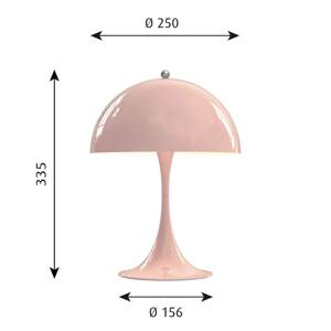 Louis Poulsen Panthella Mini LED lampa stôl ružová