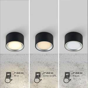 LED downlight Fallon 3-step-dim, biela/oceľ