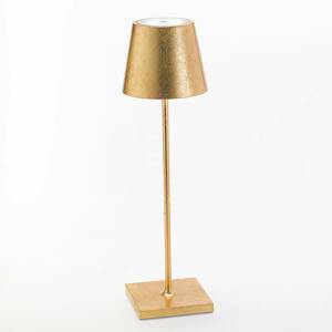 Stolná LED lampa Poldina s dekorom prenosná zlatá
