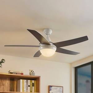 Stropný ventilátor Lindby s osvetlením Auraya, tichý, biely, 130 cm