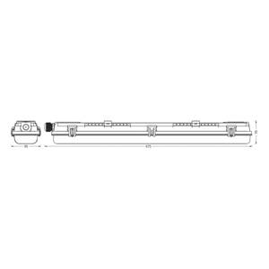 LEDVANCE Submarine PCR 60 G13 T8 840 2x7W svietidlo odolné voči vlhkosti