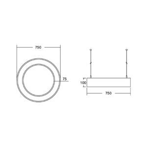 BRUMBERG Biro Circle Ring direct 75 cm 50 W on/off biela 830