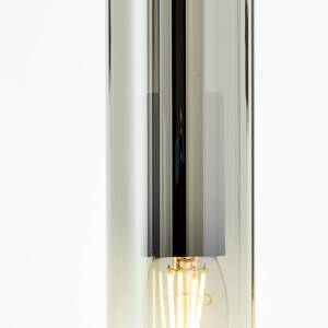 Závesné svietidlo Glasini, dĺžka 95 cm, dymová sivá, 5 svetiel, sklo