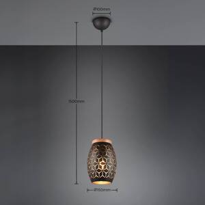 Závesná lampa Bidar, Ø 15 cm, čierno-zlatá, kov