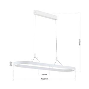 Závesné svetlo Carrara LED, biele, výškovo nastaviteľné, CCT