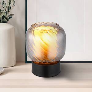 Stolová lampa Xia, výška 17 cm, dymovo sivá, sklo