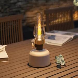 Calex Stolová LED lampa Lavinio, piesková, lucerna, stmievač