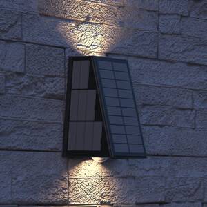 Calex Solárne LED vonkajšie nástenné svietidlo Matera, up/down, čierne