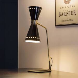 Stolová lampa Stilnovo Megafono, čierna, výška 62 cm, kov