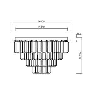 Stropné svietidlo Milano, Ø 60 cm, zlatá/krištáľ, sklo, 9 x E14