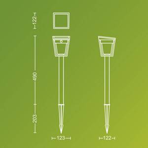 Philips LED solárna zemná lampa Nissa UE, plast, IP44