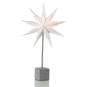 Hviezda Hard ako stolná lampa, výška 58 cm, biela