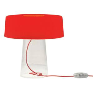 Prandina Glam stolová lampa 36 cm číra/červená