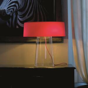 Prandina Glam stolová lampa 48 cm číra/červená