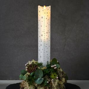 LED sviečka Sara Calendar biela/romantika V 29 cm