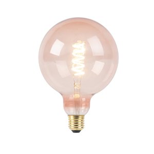 E27 stmievateľná LED špirálová žiarovka G125 ružová 200 lm 2100K