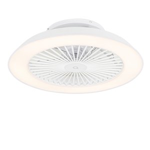Inteligentný stropný ventilátor biely vrátane LED s diaľkovým ovládaním - Deniz