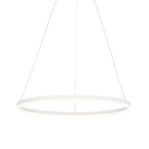 Dizajnové závesné svietidlo biele 80 cm vrátane LED 3-stupňovo stmievateľné - Anello