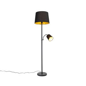 Inteligentná stojaca lampa čierna so zlatou vrátane WiFi A60 a E14 - Retro