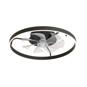Stropný ventilátor čierny 70 cm vrátane LED stmievateľný s diaľkovým ovládaním - Maddy