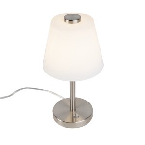Dizajnová stolová lampa stmievateľná oceľová vrátane LED - Regno